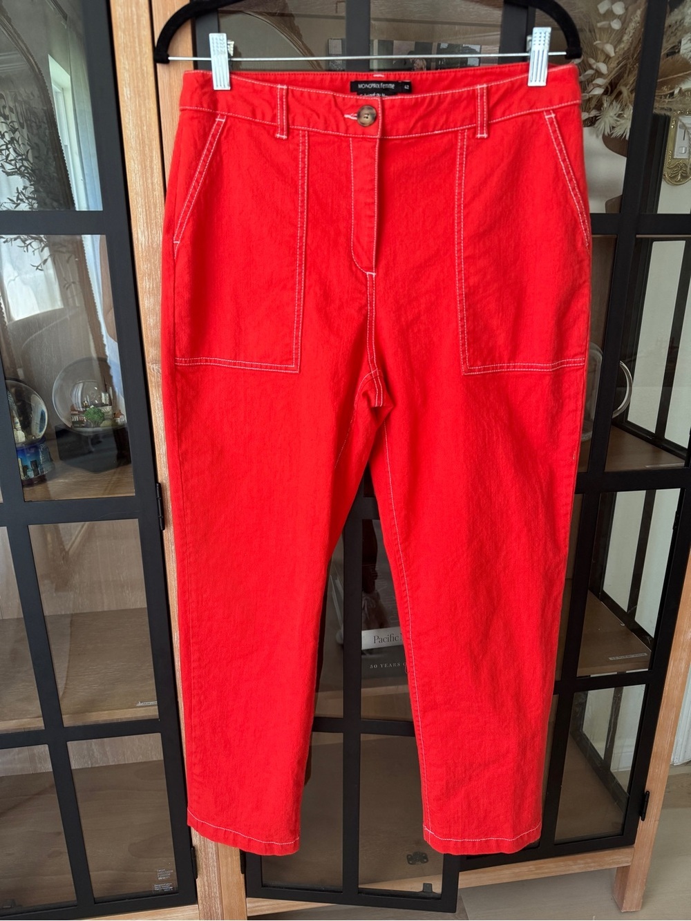 ASOS straight leg pants jeans high rise Monoprix Femme carpenter painter